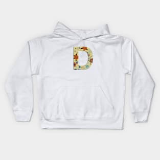 Monogram flowers letter D Kids Hoodie